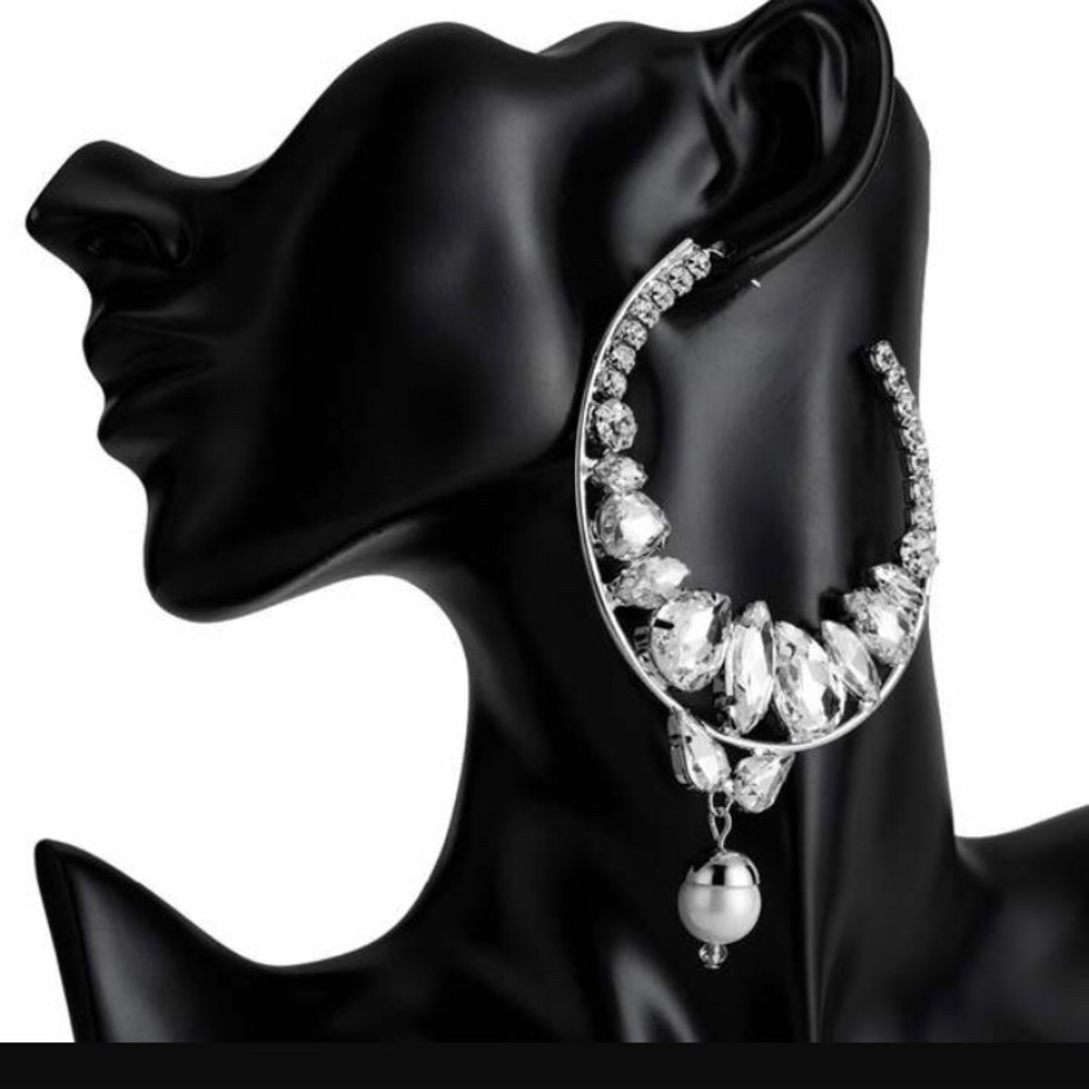 Crystal diamond hoops